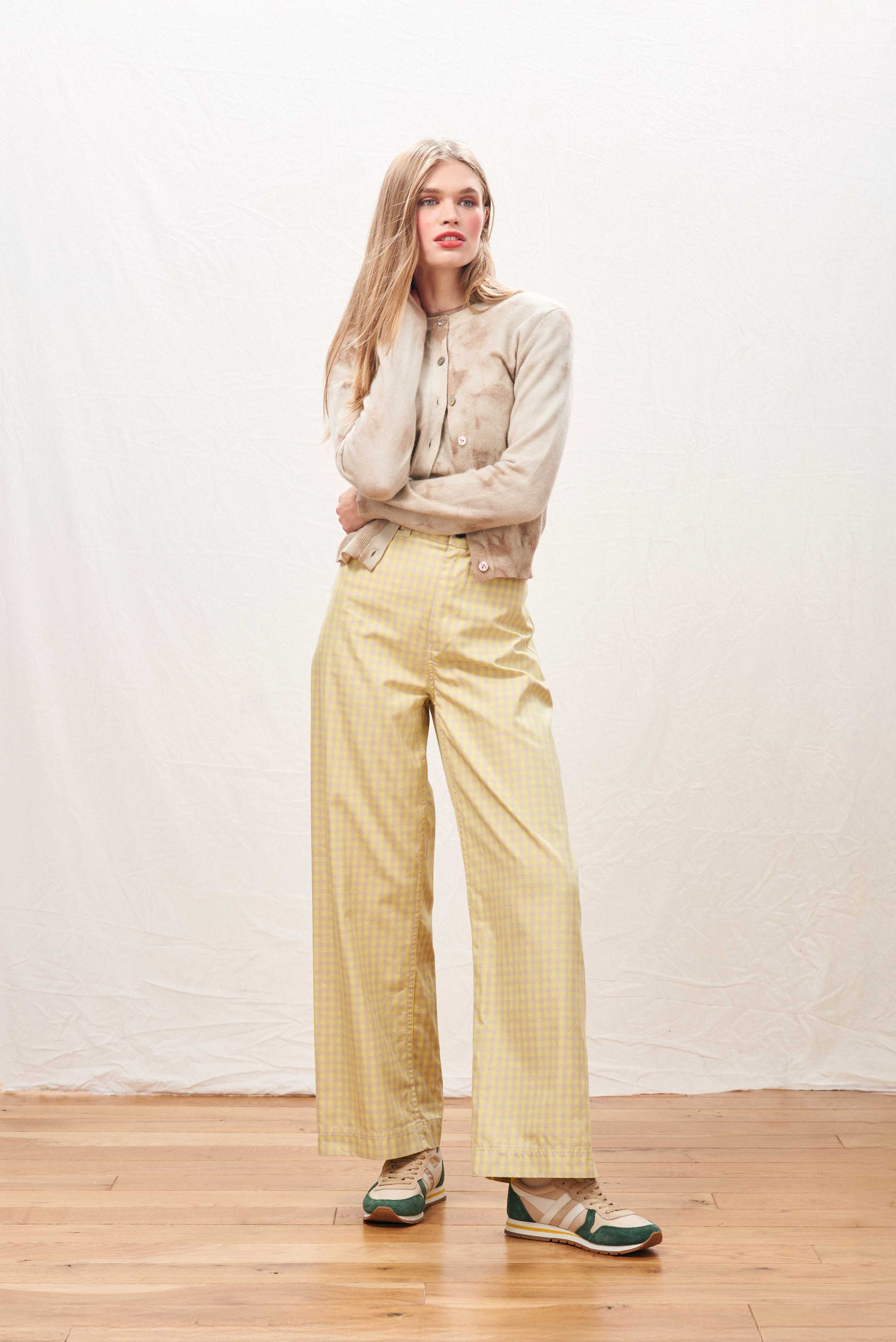 Cashmere Batik Cardigan in Camel - Image 3