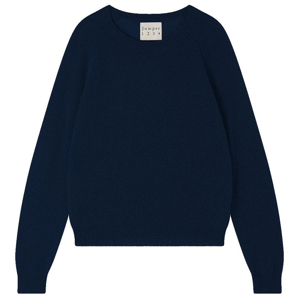Cashmere Crop Crew in Navy