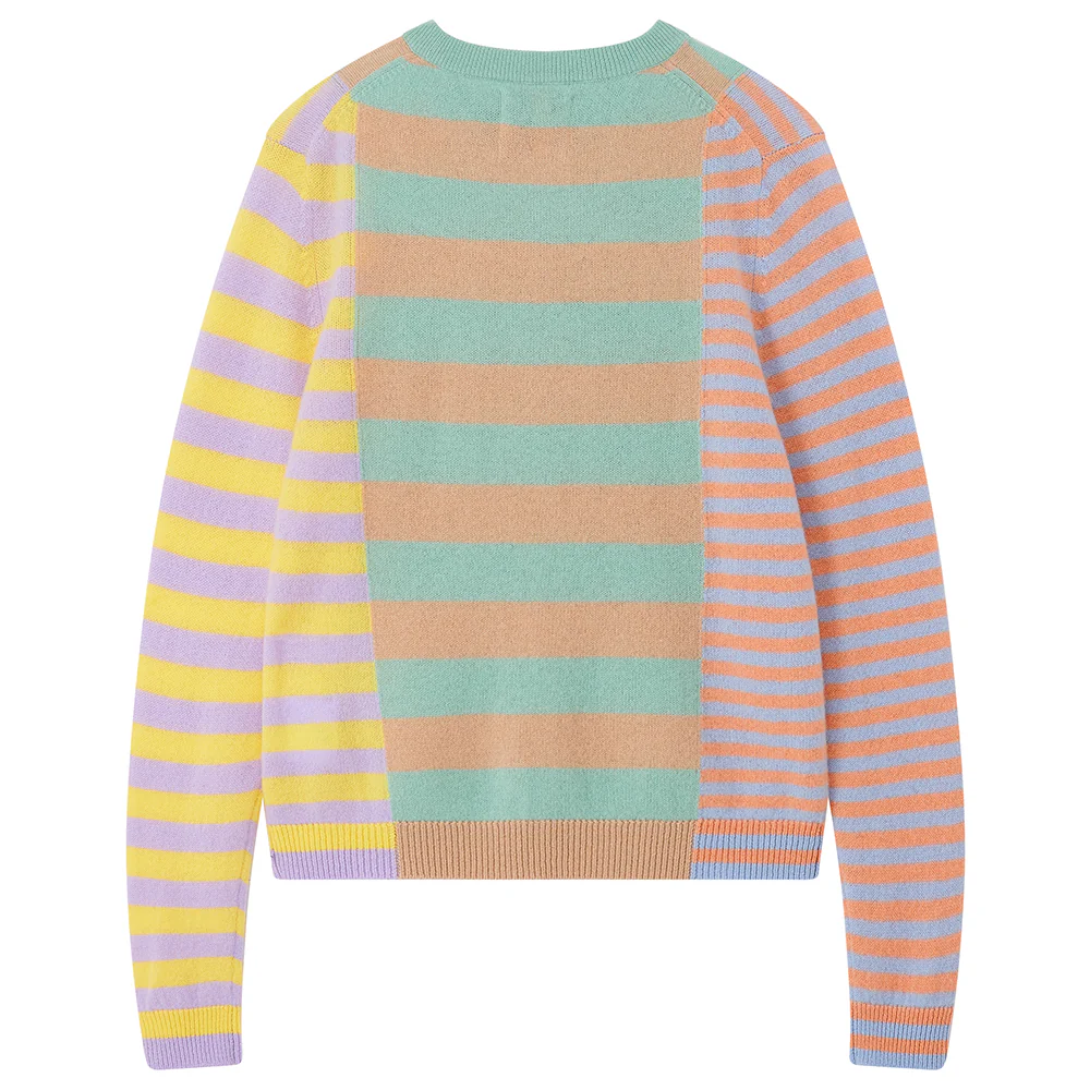 Cashmere Cut Up Multi Stripe Crew - Image 2