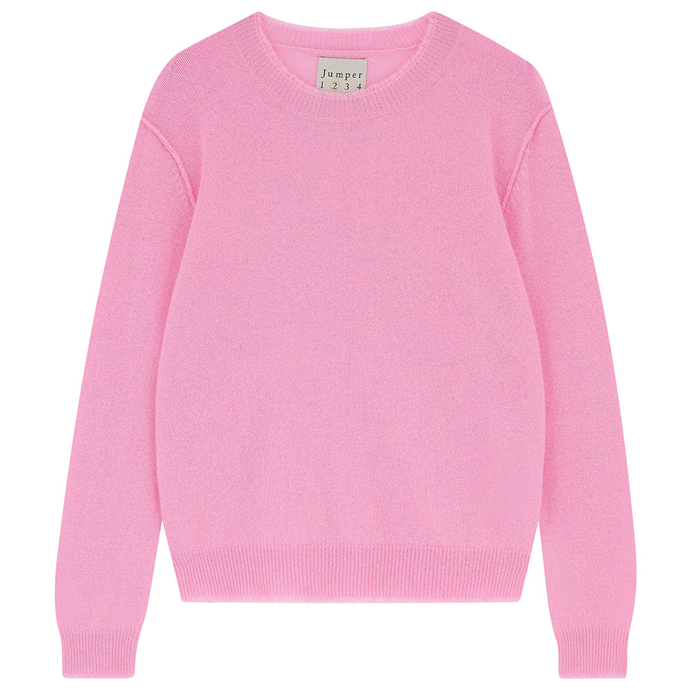Cashmere Distressed Crew in Pink
