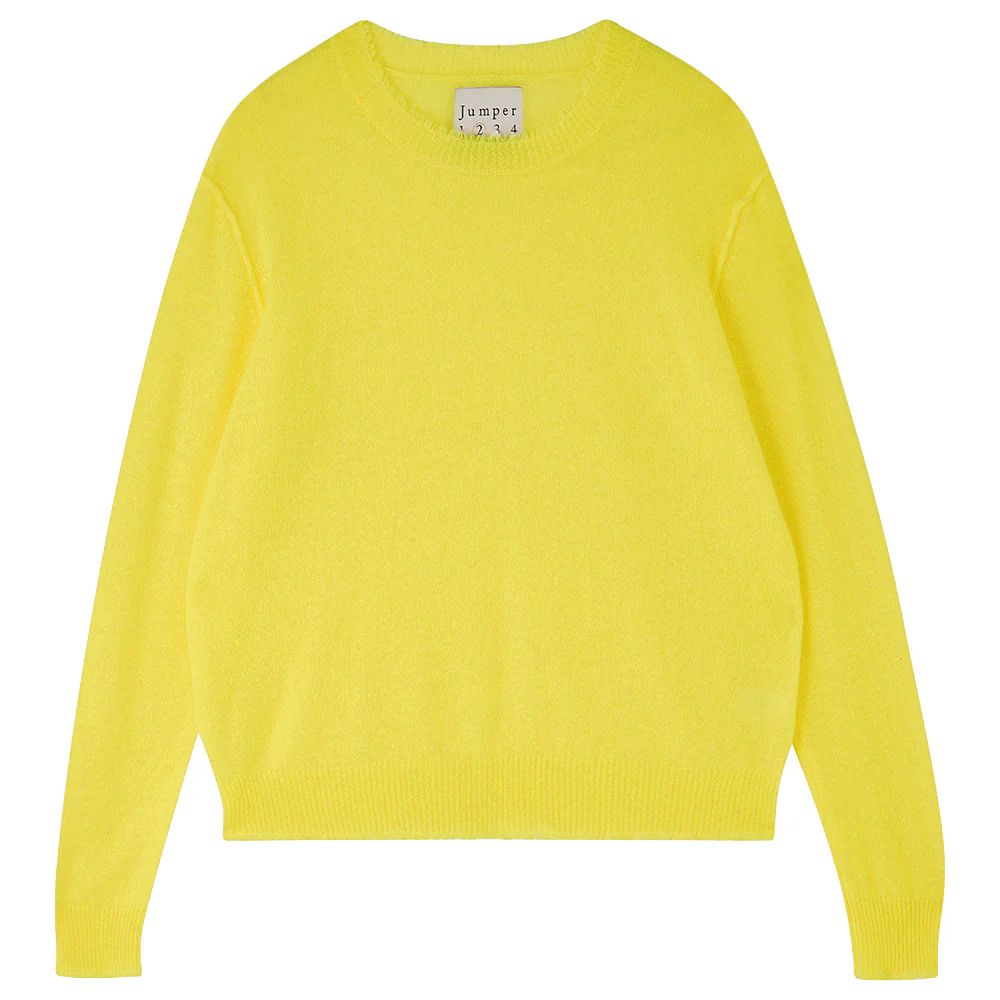 Cashmere Distressed Crew in Yellow