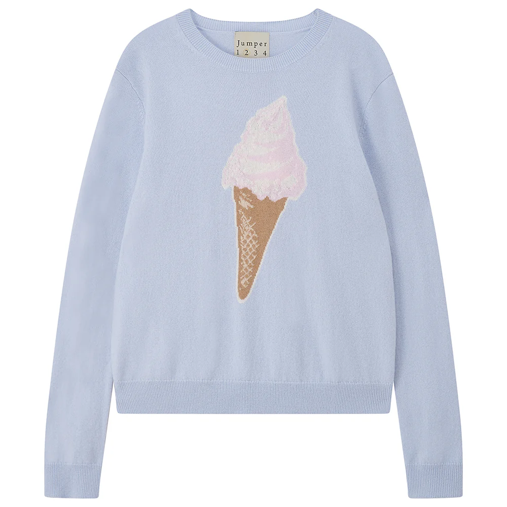 Cashmere Ice Cream Crew in Pale Blue