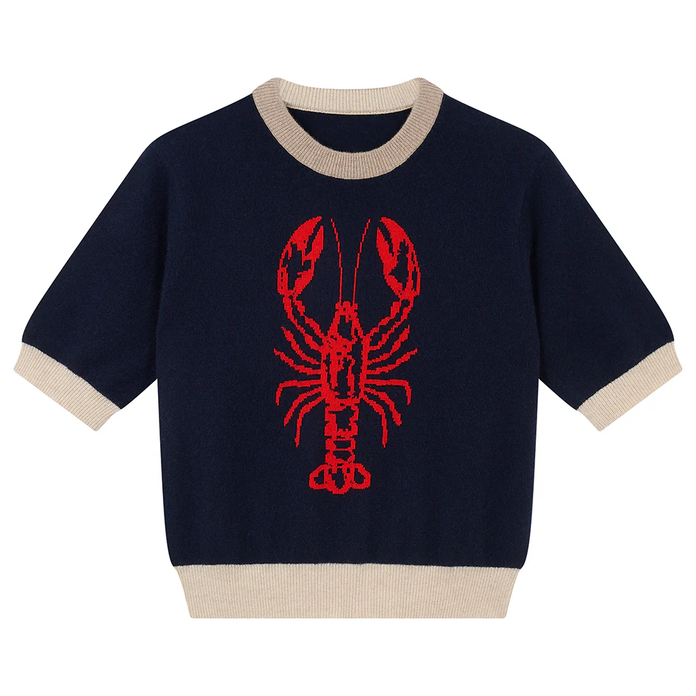 Cashmere Lobster Short Sleeve Creeve