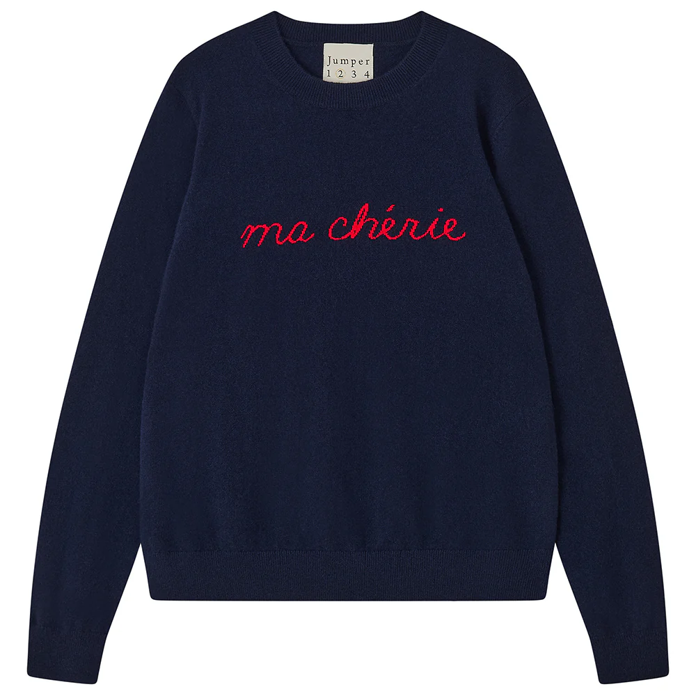 Cashmere Ma Cherie Crew in Navy