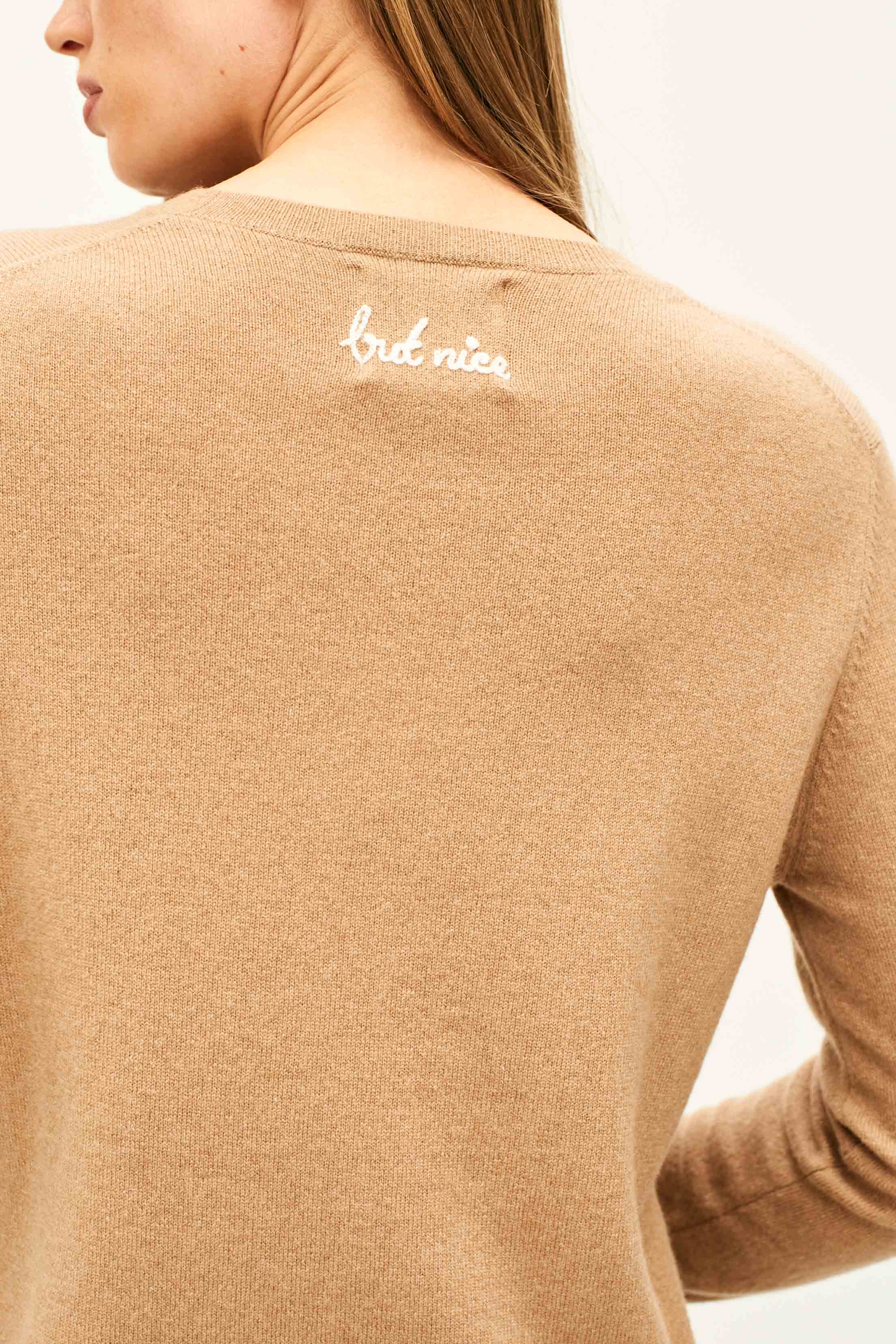 Cashmere Naughty Crew in Camel - Image 4