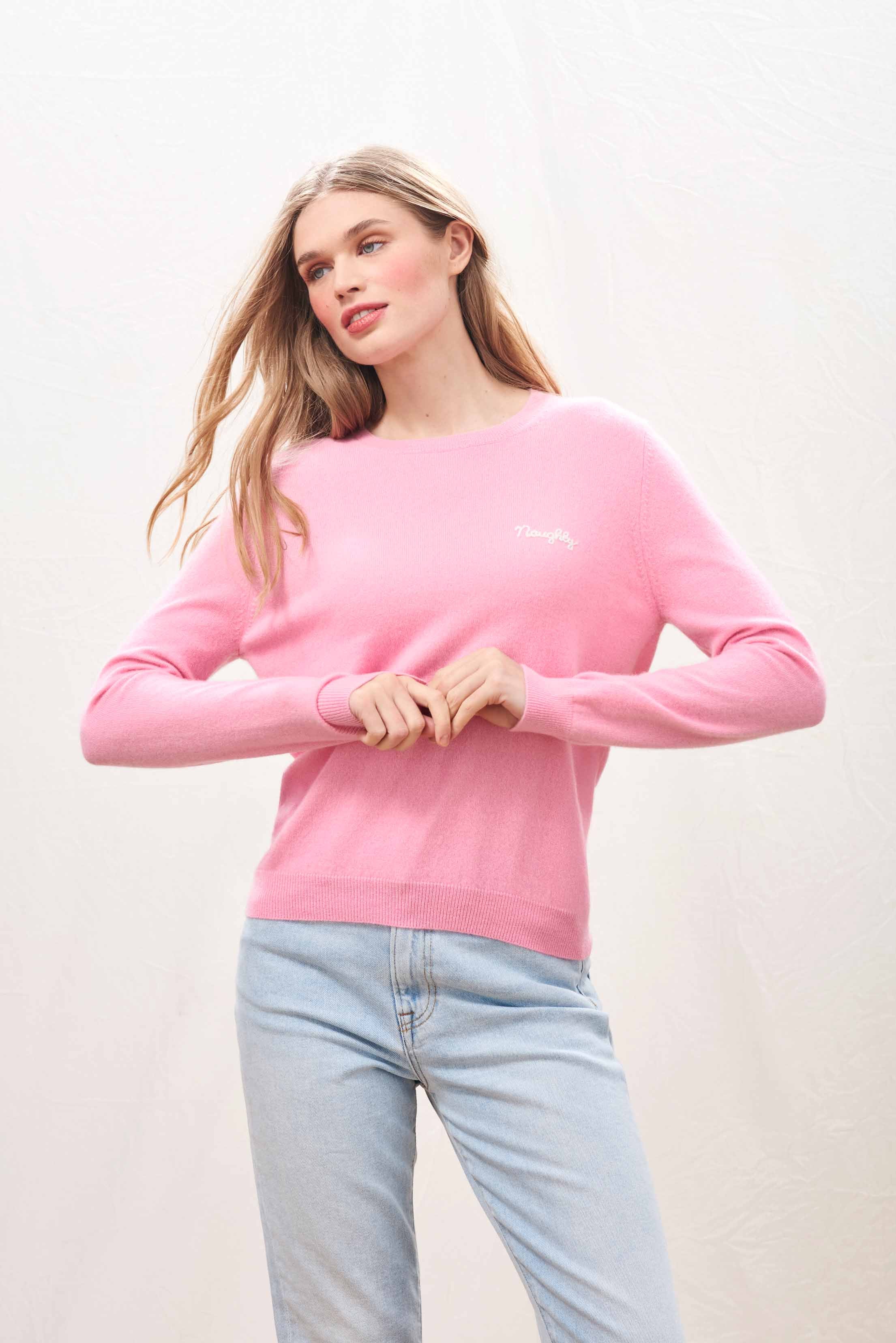 Cashmere Naughty Crew in Candy - Image 3