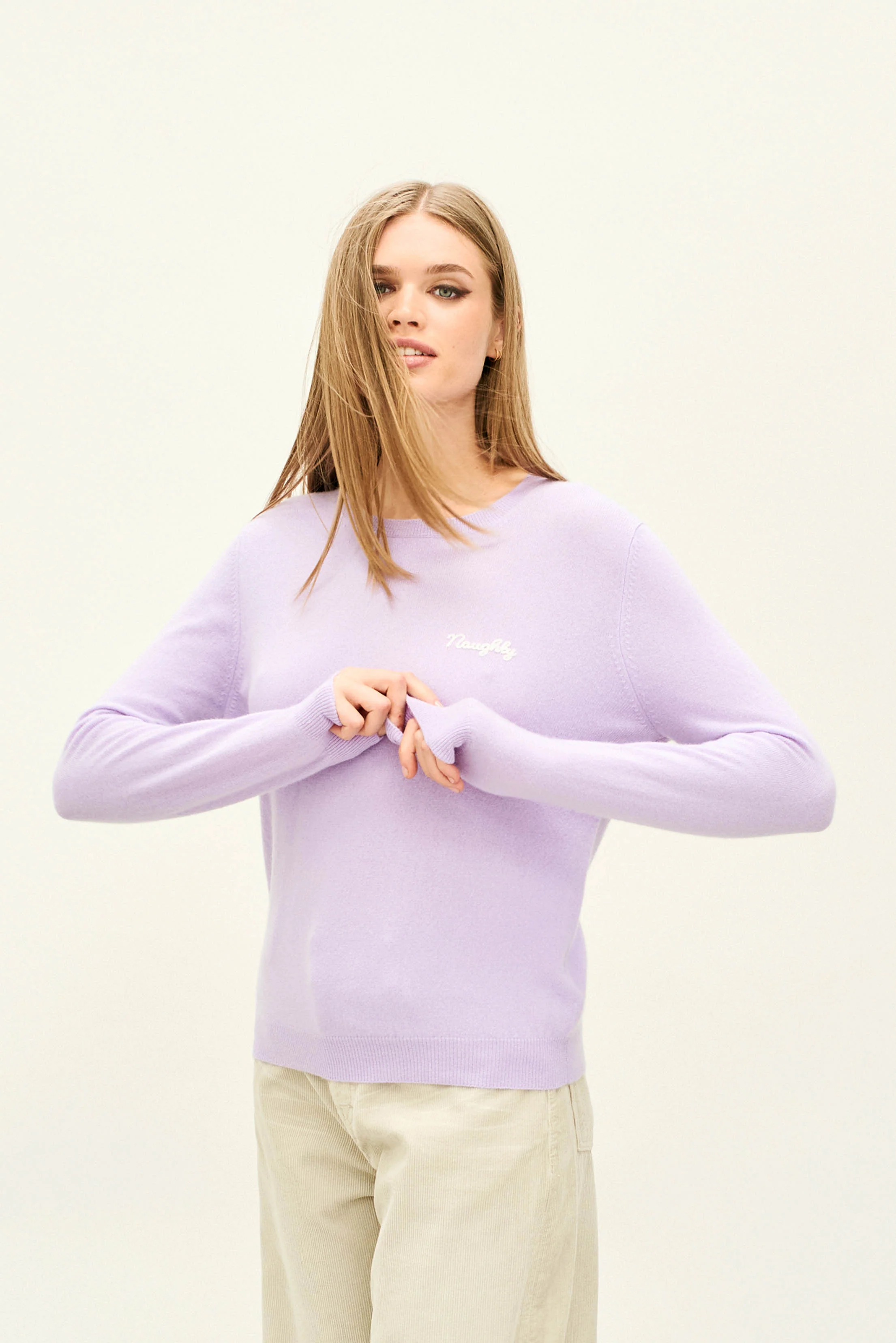 Cashmere Naughty Crew in Lilac - Image 3