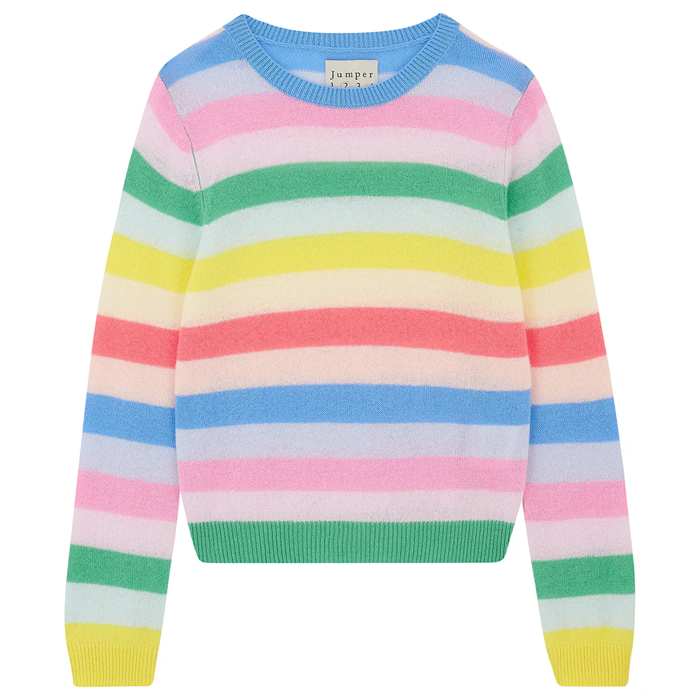 Cashmere Stripe Crew in Multi