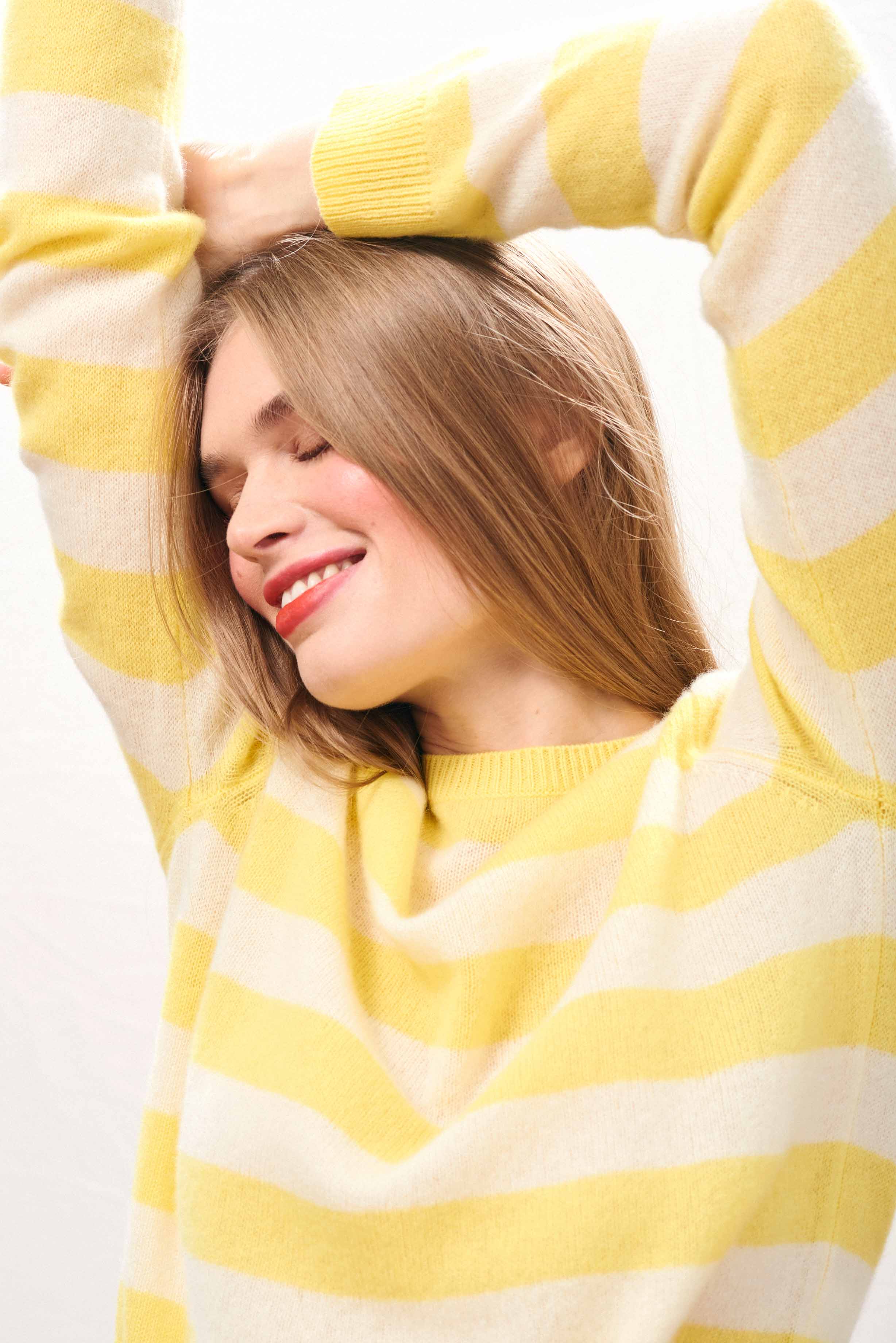 Cashmere Stripe Crew in Multi - Image 2