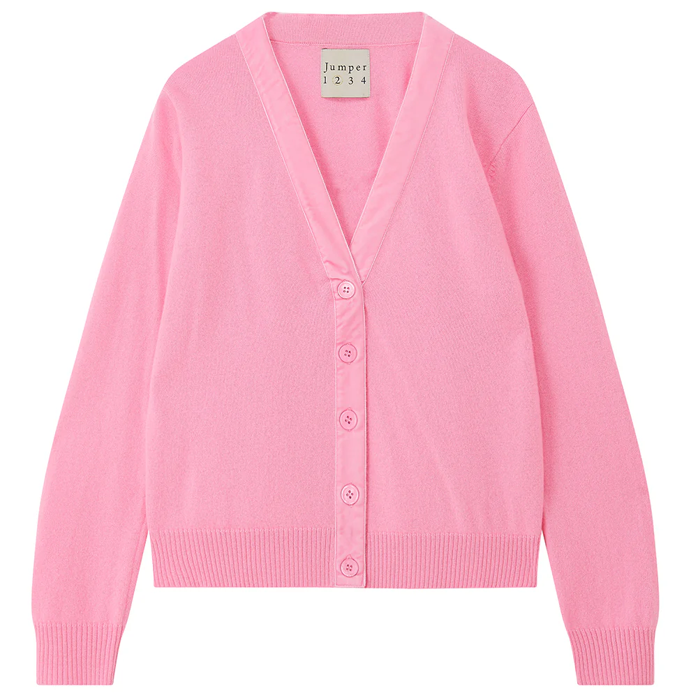 Merino Velvet Little Cardigan in Pink