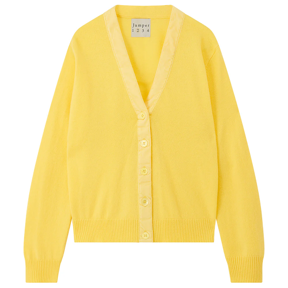 Merino Velvet Little Cardigan in Yellow